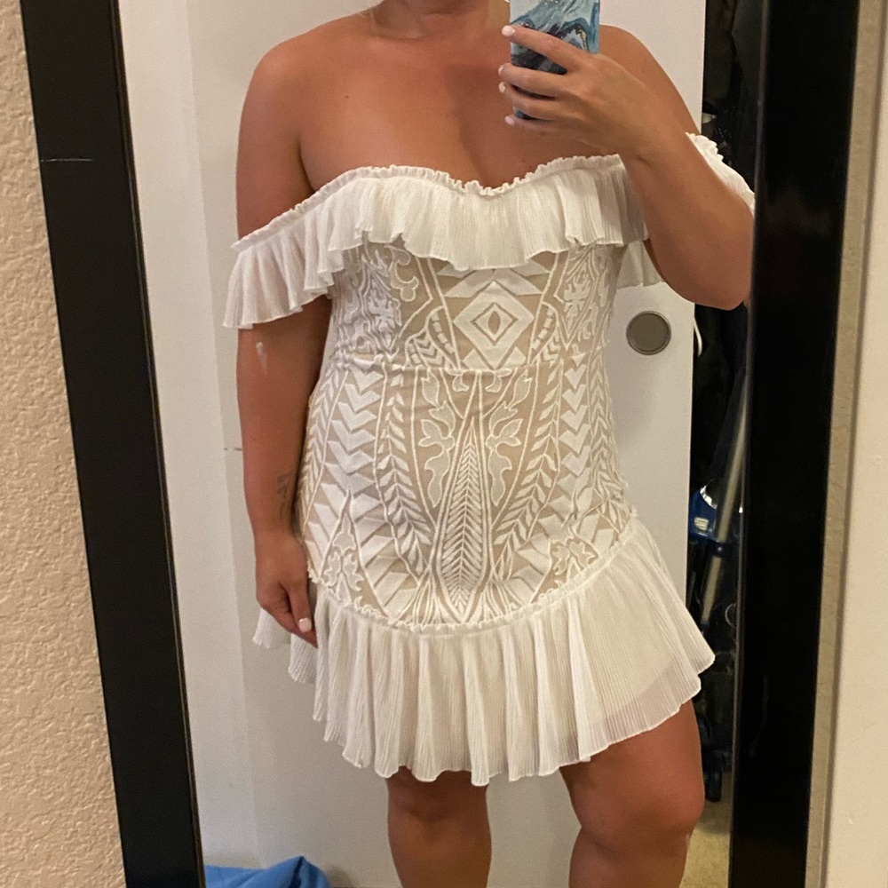 Bridal style off shoulder dress